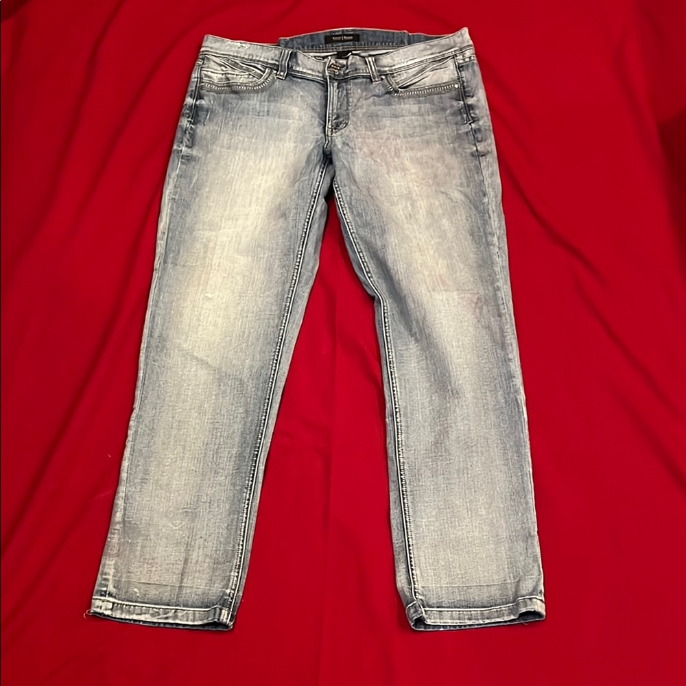 White House Black Market  Straight Jeans with rhinestones